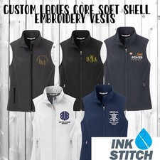 Ink Stitch Design Your Own Custom Logo Texts Stitching Slim Soft Shell Vests