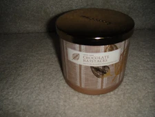 GOOSE CREEK 3-WICK CANDLE W/LID in the YUMMY "CHOCOLATE HAYSTACKS"  SCENT!