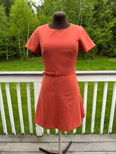 Ladies Ann Taylor Factor Burnt Orange Fit and Flair Dress with belt