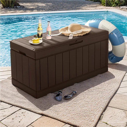 82 Gallon Outdoor Storage Patio Deck Box Waterproof Resin Container - Picture 1 of 9
