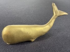 Vintage Brass Whale Paperweight 3.5 Inch