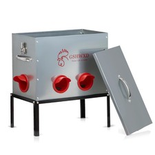 Automatic Chicken Feeder - 40 lb Capacity 6 Port Large Metal Chicken Feeders ...