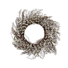 CWI Gifts Ivory Pip Berry Twig Wreath, 22-Inch, Vanilla