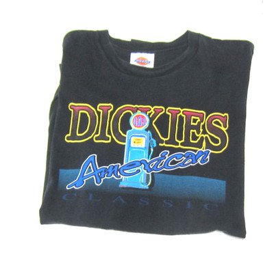 Dickie's America Classic Vintage Single Stitch Black Shirt Size XXL Gas Pump 2XL