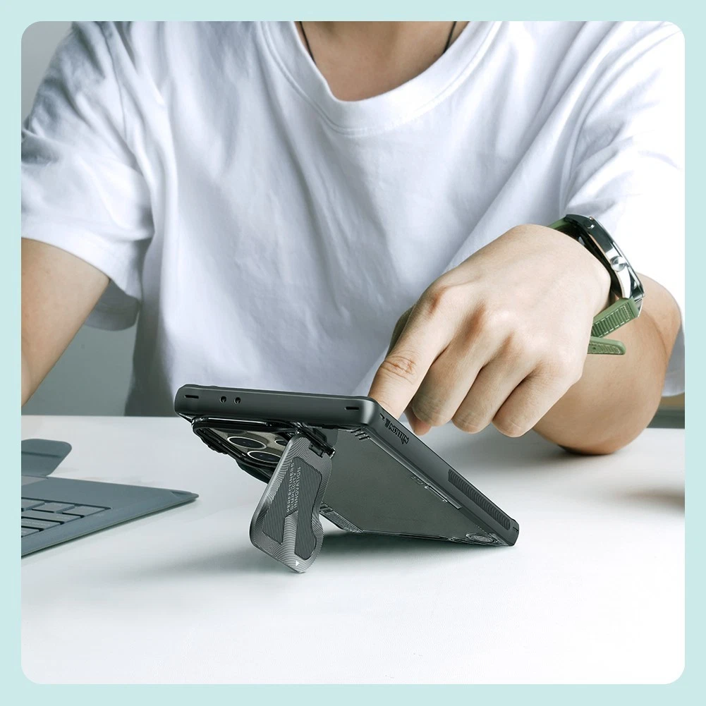 Nillkin Clear Flip Cover Camera Lens Stand Case For Samsung Galaxy S25 S24 Ultra - 第 18/32 张图片