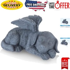 Beautiful Grey Dog Angel Figurine - Ideal Pet Memorial for Indoor/Outdoor
