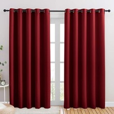 NICETOWN Christmas Burgundy Bedroom Blackout Curtains One Pair 70 x 84-inch