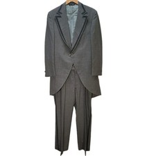 Vintage 60s/70s Lord West Tailcoat 2 Piece Suit Gray 42R Wool Union Made in USA