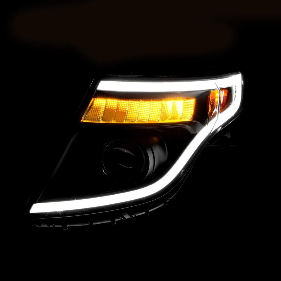 For Ford Explorer 11-15 Headlights Plank Style Driver & Passenger Side Black LED Foto 4 de 4