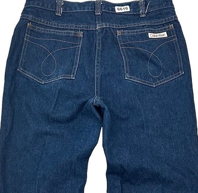 Vintage 80s Calvin Klein Relaxed Fit Jeans Mens 32x32 Blue Dark Wash Straight