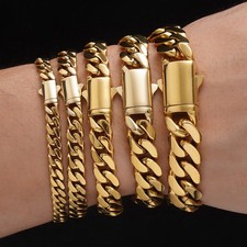 6/8/10/12/14mm 18K Gold Plated Stainless Stee...