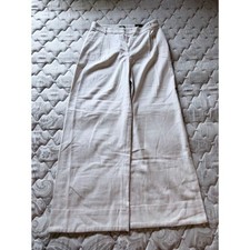 New Express Stylist High Waisted Wide Leg Wool Blend Trousers - Oatmeal - 6R
