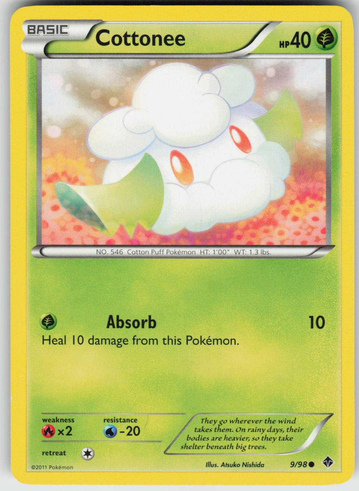 Cottonee (9) 9/98 Emerging Powers Pokemon Lightly Played LP