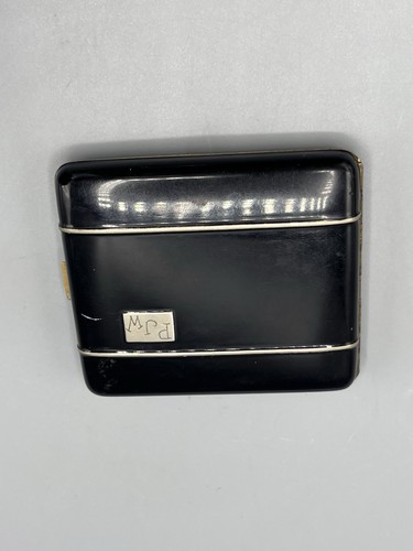 Vintage La Mode Black Enamel Cigarette Case Holder Monogram PJW-Read - Picture 2 of 16
