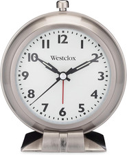 Big Ben Classic Alarm Clock – Silver Finish, 4.75W X 5.5H Analog Display, Batter