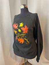 Bar Harbor Maine Vintage Souvenir Sweatshirt 1980s Autumn Leaves Leaf Peeper M L