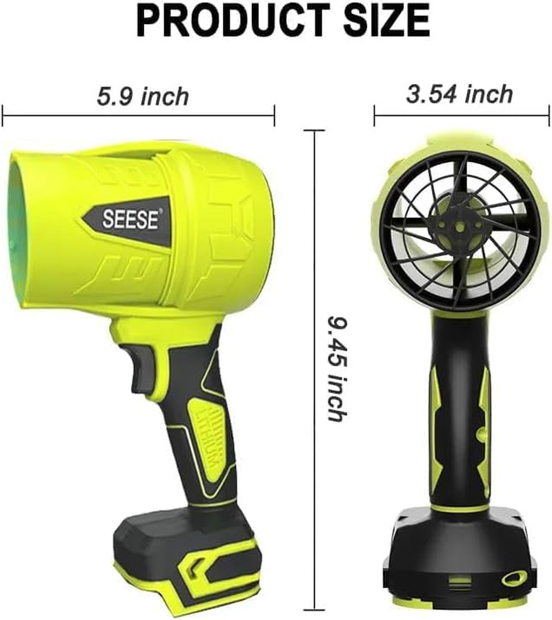 SEESE Cordless Leaf Blower 1000000 RPM Battery Powered Handheld Yard Green 21V
