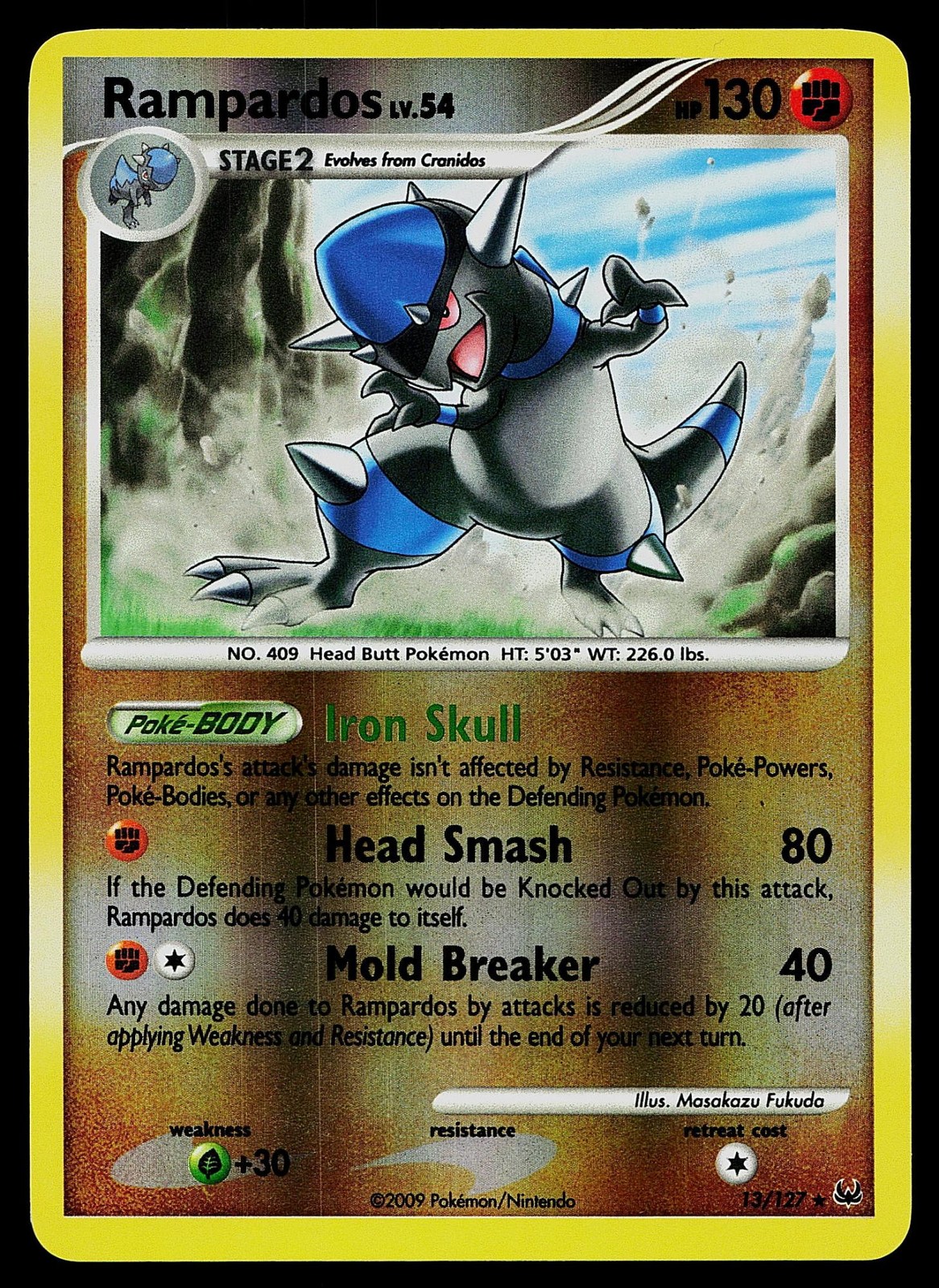 Pokemon Card - Rampardos Platinum 13/127 Holo Reverse Holo Rare