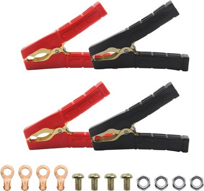 Pack of 4 Alligator Clips, 100-500 A Jump Starter Clamps Pure Copper Battery