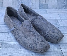 Bobs Skechers 8w Flats Shoes Memory Foam Lace Grey