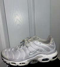 Nike Air Max Plus TN Men's Running Shoes Triple White Metallic, Size 10.5