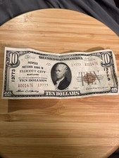 1929 $10 National Bank Note Ellicott City MD Charter 13773