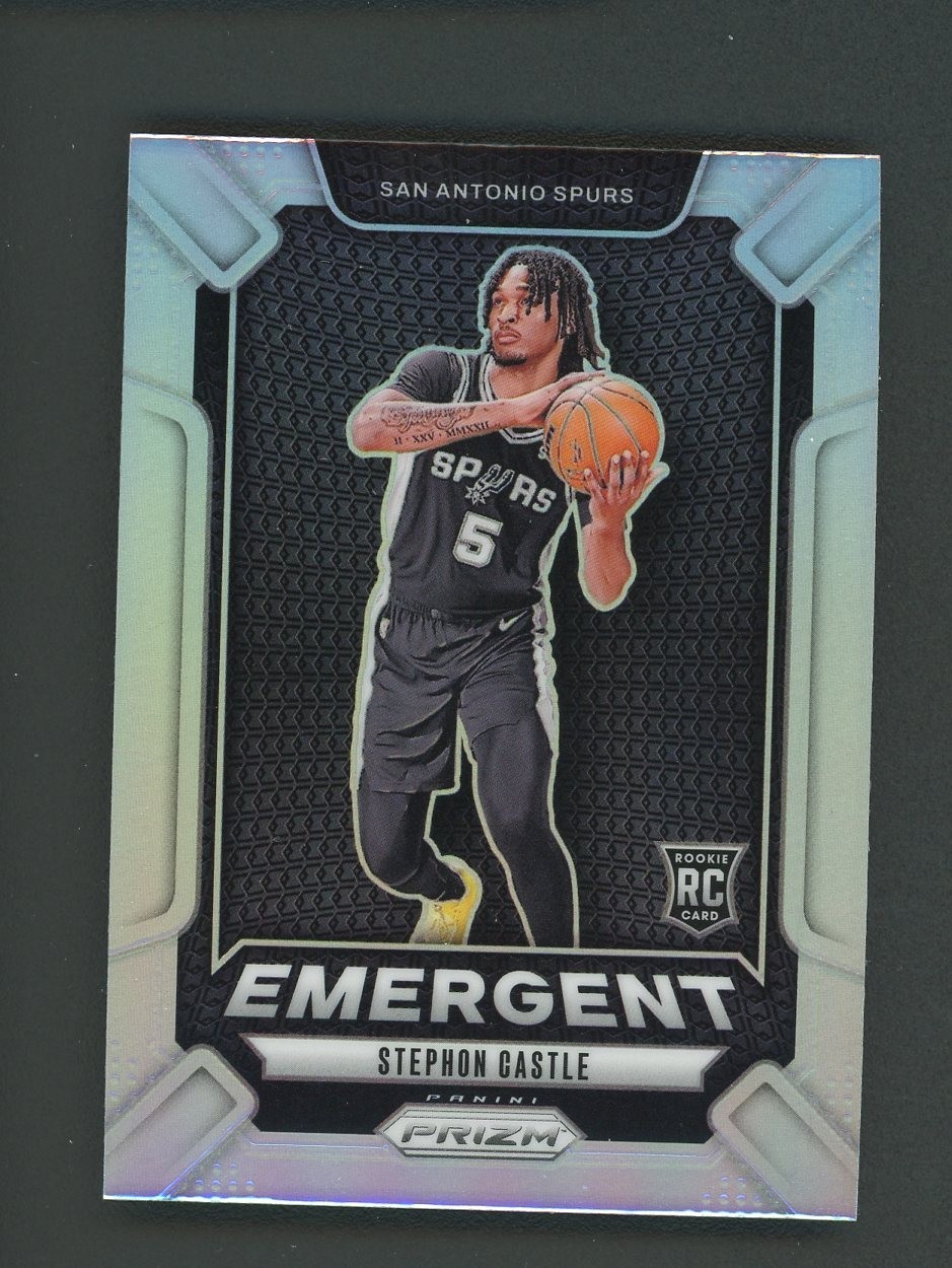 2024-25 Panini Silver Prizm Emergent #29 Stephon Castle Spurs RC Rookie