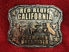 Bull Riding Rodeo Championship Trophy Buckle☆Red Bluff California☆2017☆Rare☆899