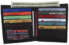 RFID Blocking Men's Slim Bifold Hipster Credit Card Premium Leather Wallet