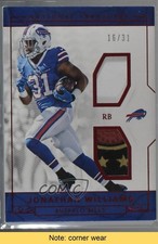 2016 National Treasures Red Jersey Number 16/31 Jonathan Williams #36 READ 2r7