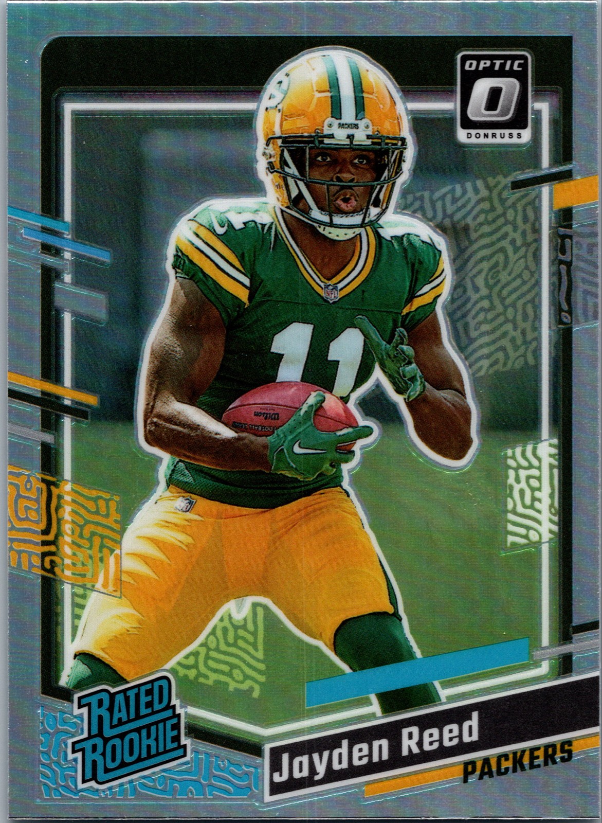 2023 Panini Donruss - Rated Rookie Jayden Reed #334 Optic Preview Holo Prizm...