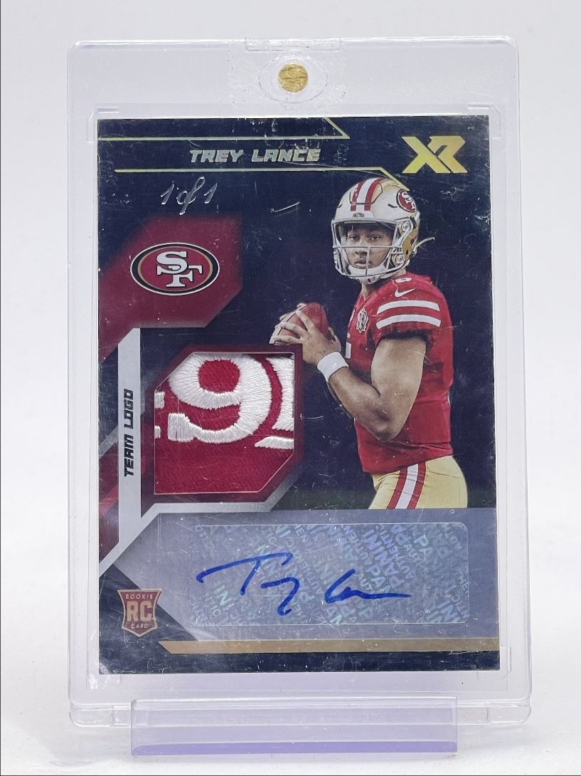 Trey Lance Panini XR Rookie Swatch Autographs #TLA Base