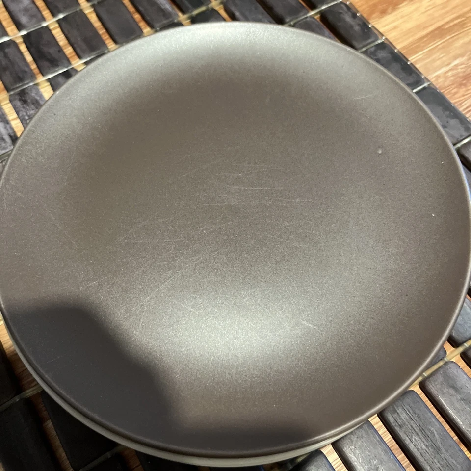 IKEA of Sweden 12011 Matte Sand& Brown Salad Plates 8” Round Set of 4 - Image 4 of 4