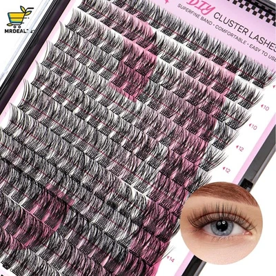Wimpern Einzeln CALAILIS 168 Pcs DIY Cluster Wimpern D Curl Individuelle