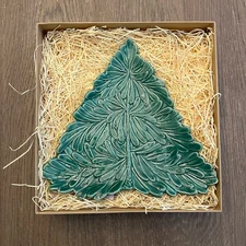 VIETRI LASTRA FIGURAL GREEN TREE DISH 9"  MADE IN ITALY New In Box