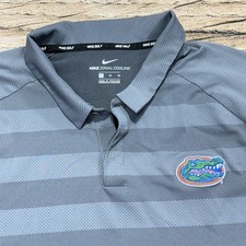 Nike Florida Gators Polo Shirt Mens XL Gray Golf Zonal Cooling Lightweight