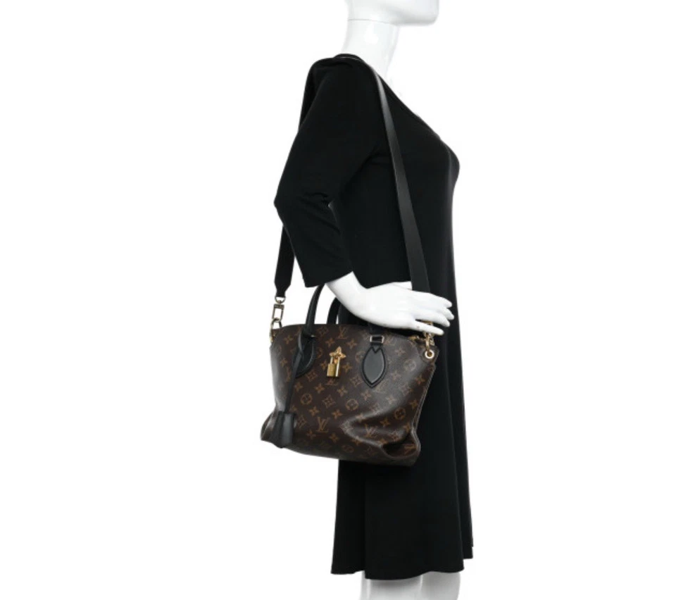 Bolso de Mano Louis Vuitton Monograma FLOR CREMALLERA PM Negro y Marrón Bolso de Hombro Foto 2 de 4
