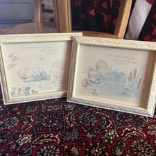 Vintage Set of 2 Homco DBGCI 1985 Nursery Art Psalms Hanging Art Prayer Child s