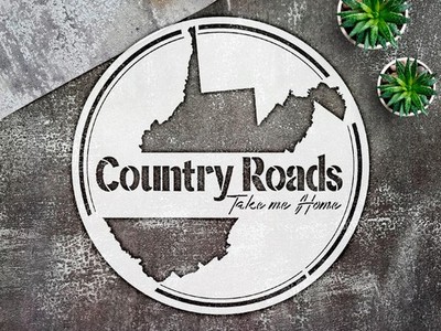 Stencil Country Roads Quote - Mylar, Rustic Decor, Vintage Style - StencilAir