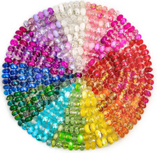Large Hole Glass Beads for Jewelry Making, 224PCS European Beads Bulk Mixed Colo