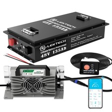 48V 135Ah Golf Cart LiFePO4 Lithium Battery kit 200A BMS with Charger Monitor