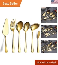 Elegant Gold Stainless Steel Serving Utensils - 6 Pieces, Perfect for Gifting
