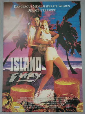 Island Fury / Quest For the Lost City 83/90 Movie Poster 19x26.5 Horror 2 Sided