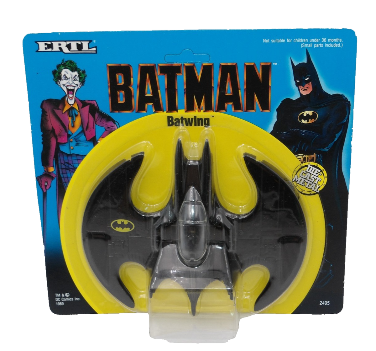 Vintage 1989 Ertl Die Cast Metal Batman Batwing #2495 43 for