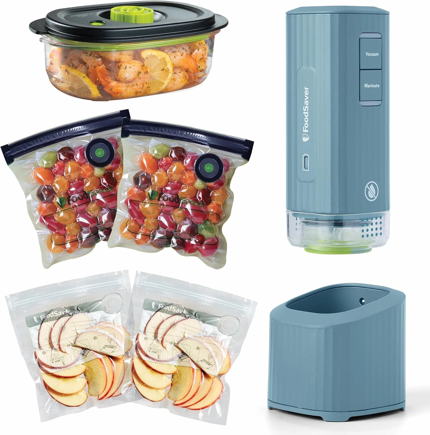 Mini Handheld Vacuum Sealer Machine with Marinate Setting & Charging Dock | Cord