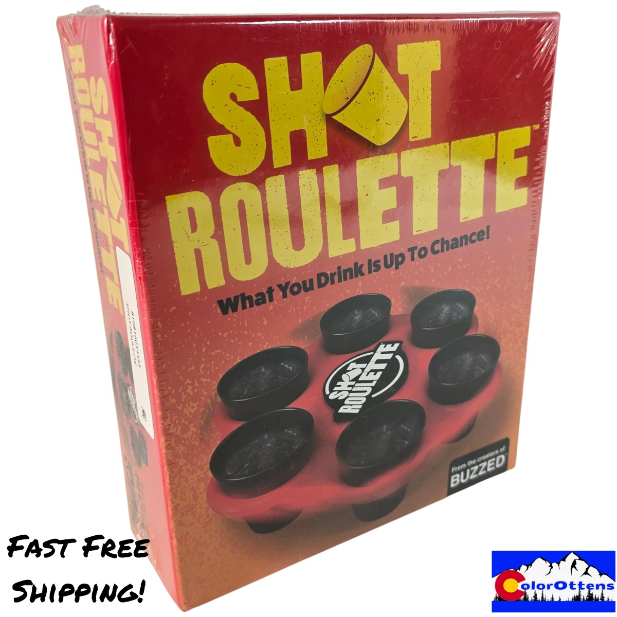 Relaxdays Roulette Russa Alcolica, con 16 Bicchierini, Gioco da Tavolo