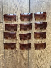 Lot of 12 Plastic Tortoise Hair Combs Tortoise Shell Vintage Hair Combs
