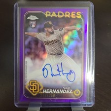 2024 Topps Chrome - Rookie Auto Purple Refractor #RA-NH Nick Hernandez /250