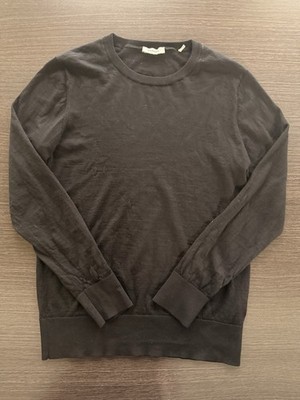 Sandro men's Black Extra Fine Merino Crewneck Sweater Small