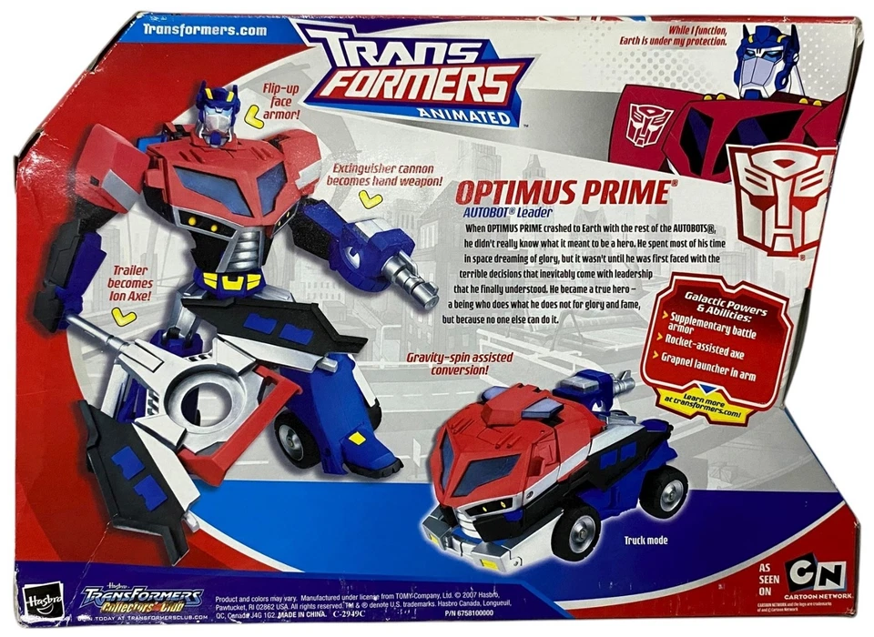 Transformers Animated Optimus Prime Voyager Class Autobot Leader NEW 2007 READ - Image 3 of 4